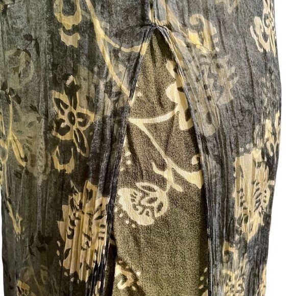 August Max Woman Sleevless Midi Dress 16W Green Sheer Floral Overlay Artsy Lagom - Picture 7 of 11